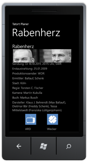 Windows Phone Tatort Planer
