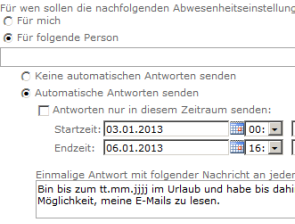 Out-of-Office Manager Screenshot