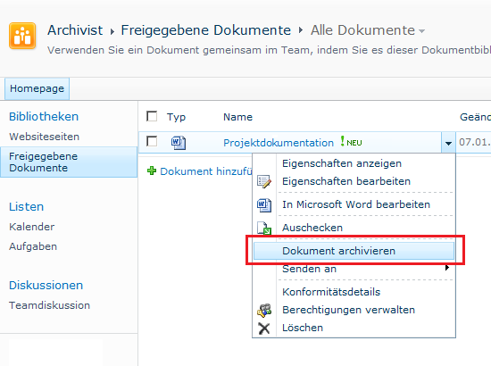 ZIP für SharePoint-Dokumente