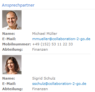 Site Contact WebPart for SharePoint